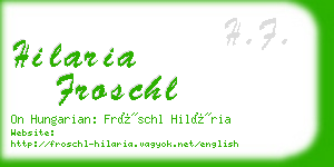 hilaria froschl business card